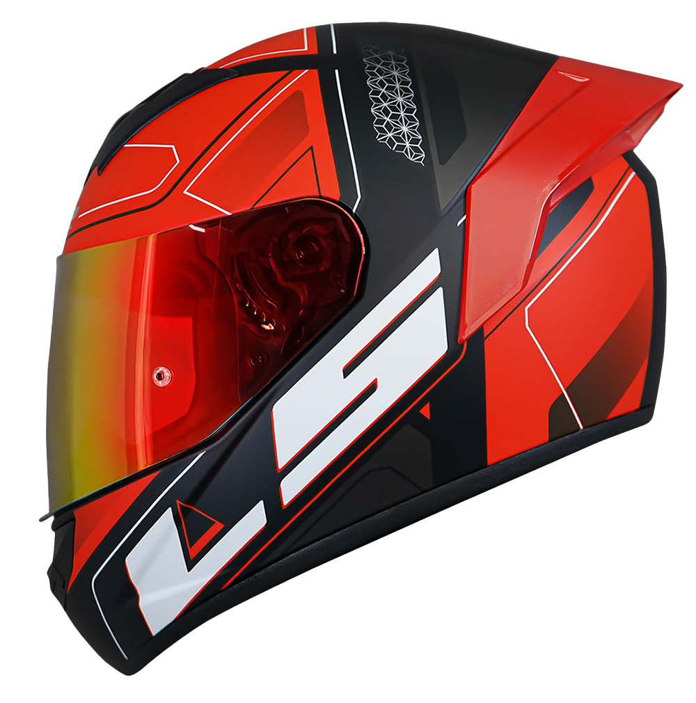 CASCO LS2 NS352 ULTRA NEGRO MATE/ROJO C/VISOR ROJO (REVO) + SP ROJO 